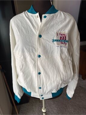 Vintage Stardust Casino Las Vegas Blackjack Windbreaker Bomber Jacket Medium USA